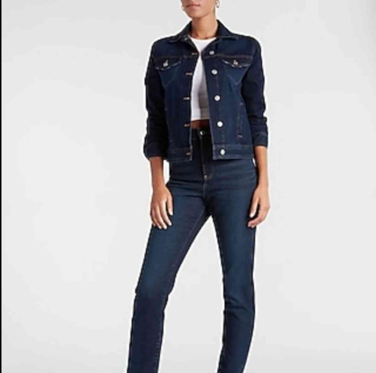 Express Dark Wash Denim Jacket Sz Med - Riverside, California - FleaMarketBay