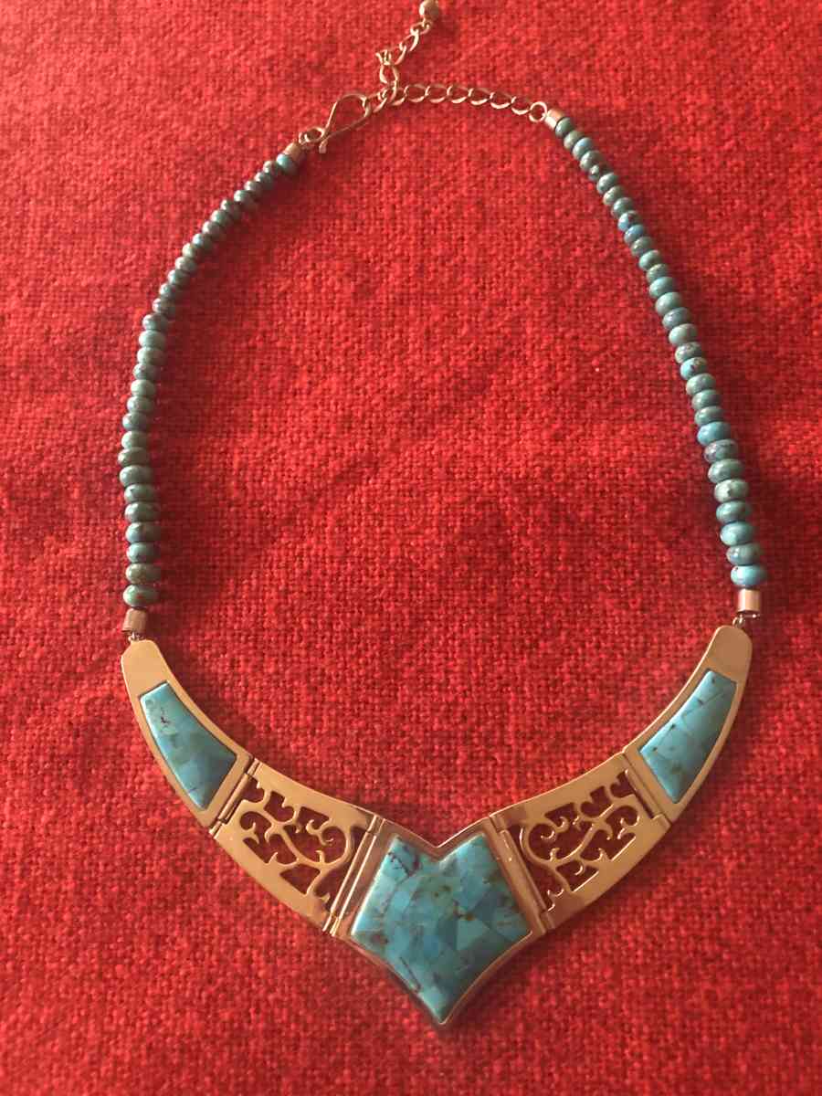 Jay King Gemstone Signed DTR  Copper and Inlay Turquoise Nec - Bolingbrook, Illinois - FleaMarketBay