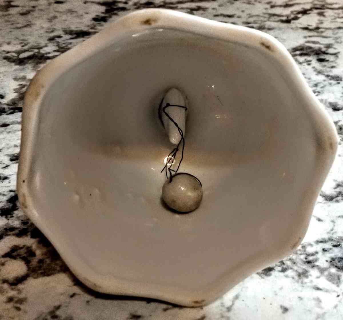 White Porcelain Pink Butterfly Bell - Muldrow, Oklahoma - FleaMarketBay