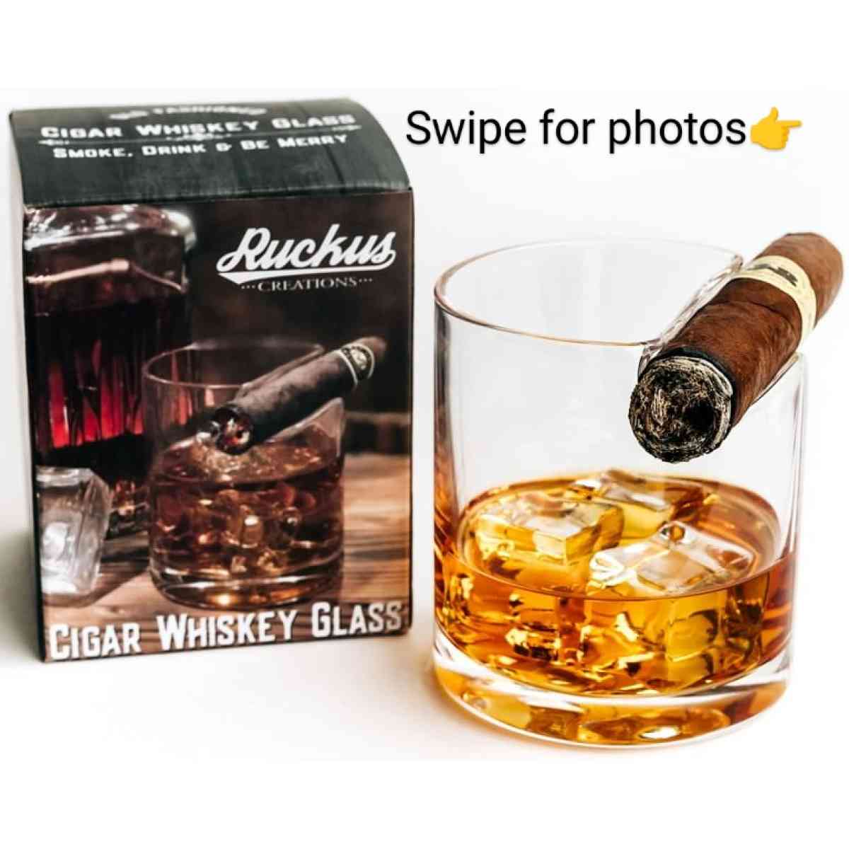 Ruckus Creations Old Fashioned Cigar Whiskey Glass - Jacksonville, Florida