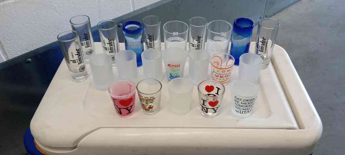 my great collection of shot glasses new - Belmont, California - FleaMarketBay