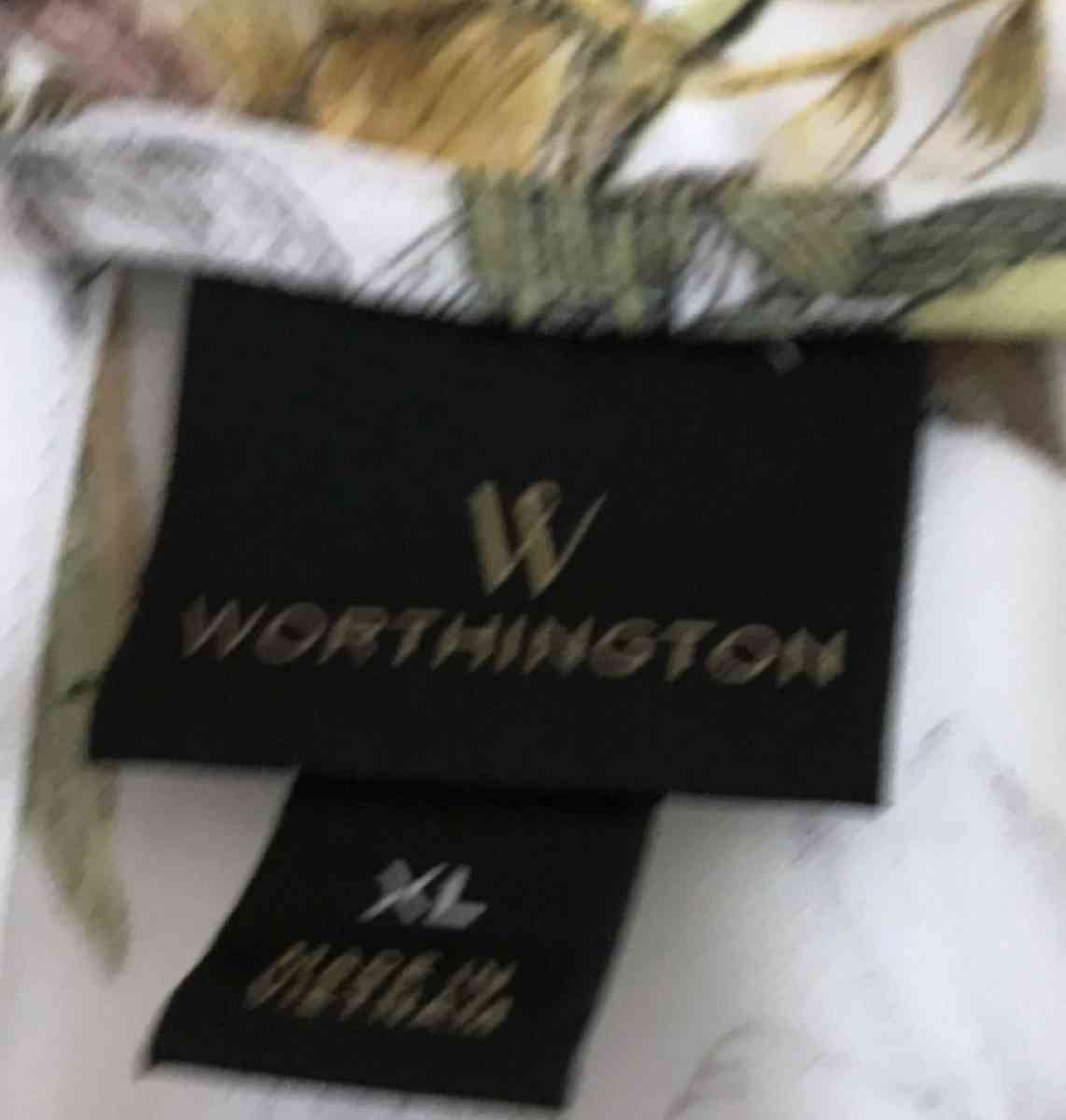 Worthington Sleeveless Summer Ivory Floral Polyester Dress S - Chicago Heights, Illinois - FleaMarketBay