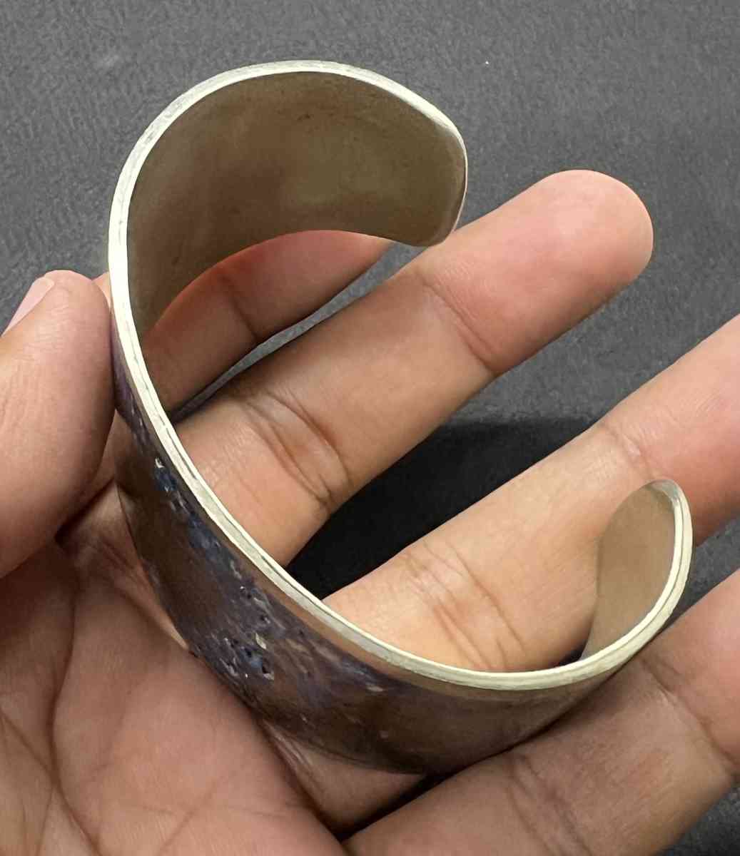Beautiful Old Vintage Mixed Sliver Blue Painted Bangle - Houston, Texas - FleaMarketBay
