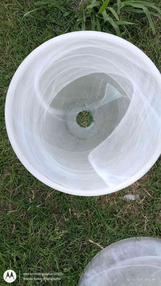 Medium frosted white swirl light fixture dome - Greenville, Texas - FleaMarketBay