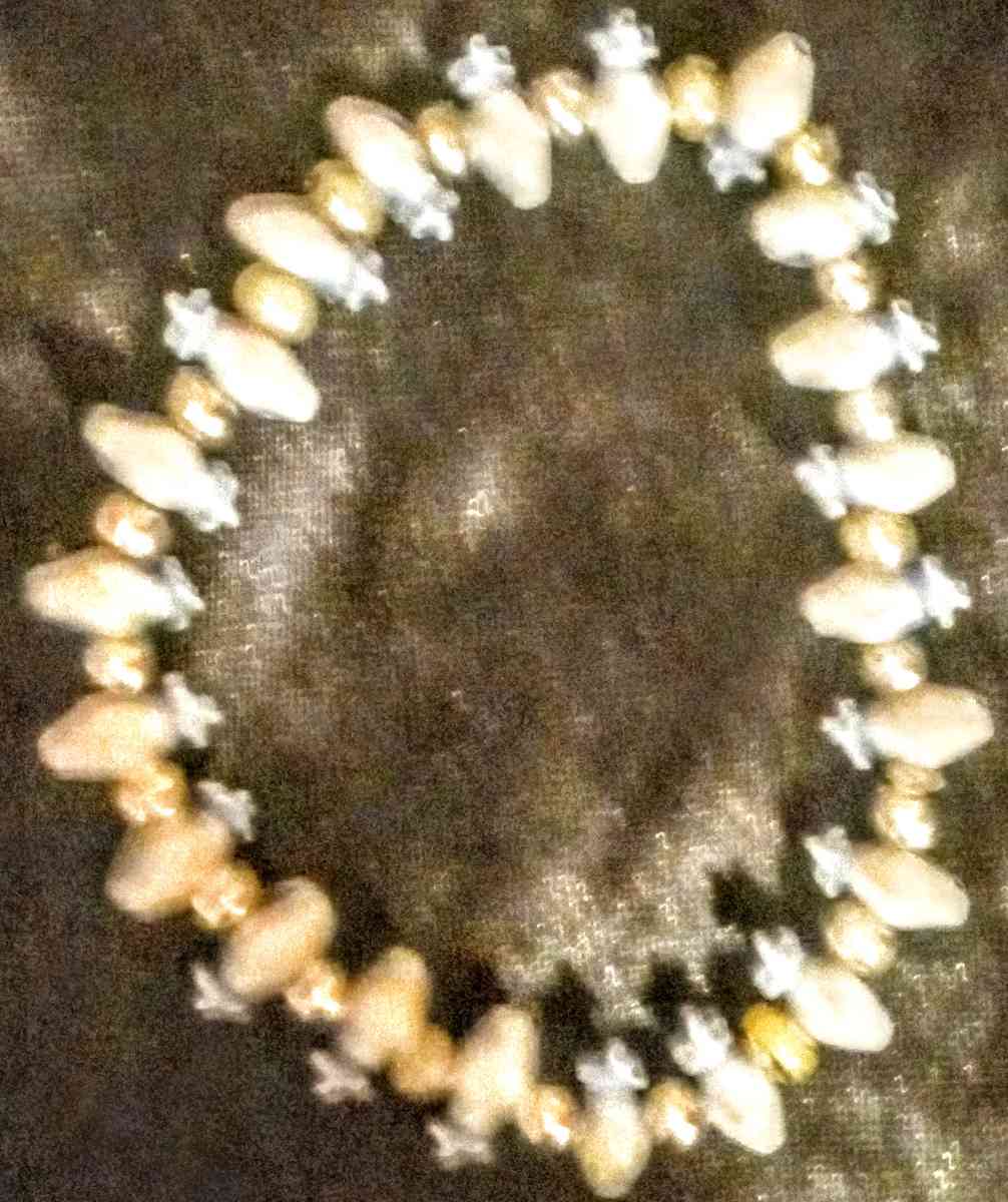 Blue and White Clown Face Beaded Bracelet - Muldrow, Oklahoma - FleaMarketBay