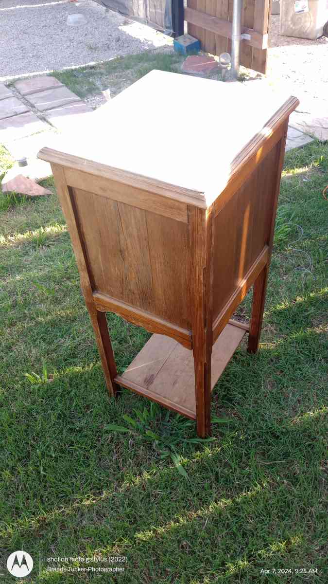 Antique small cut and wash kitchen table with marble slab - Greenville, Texas