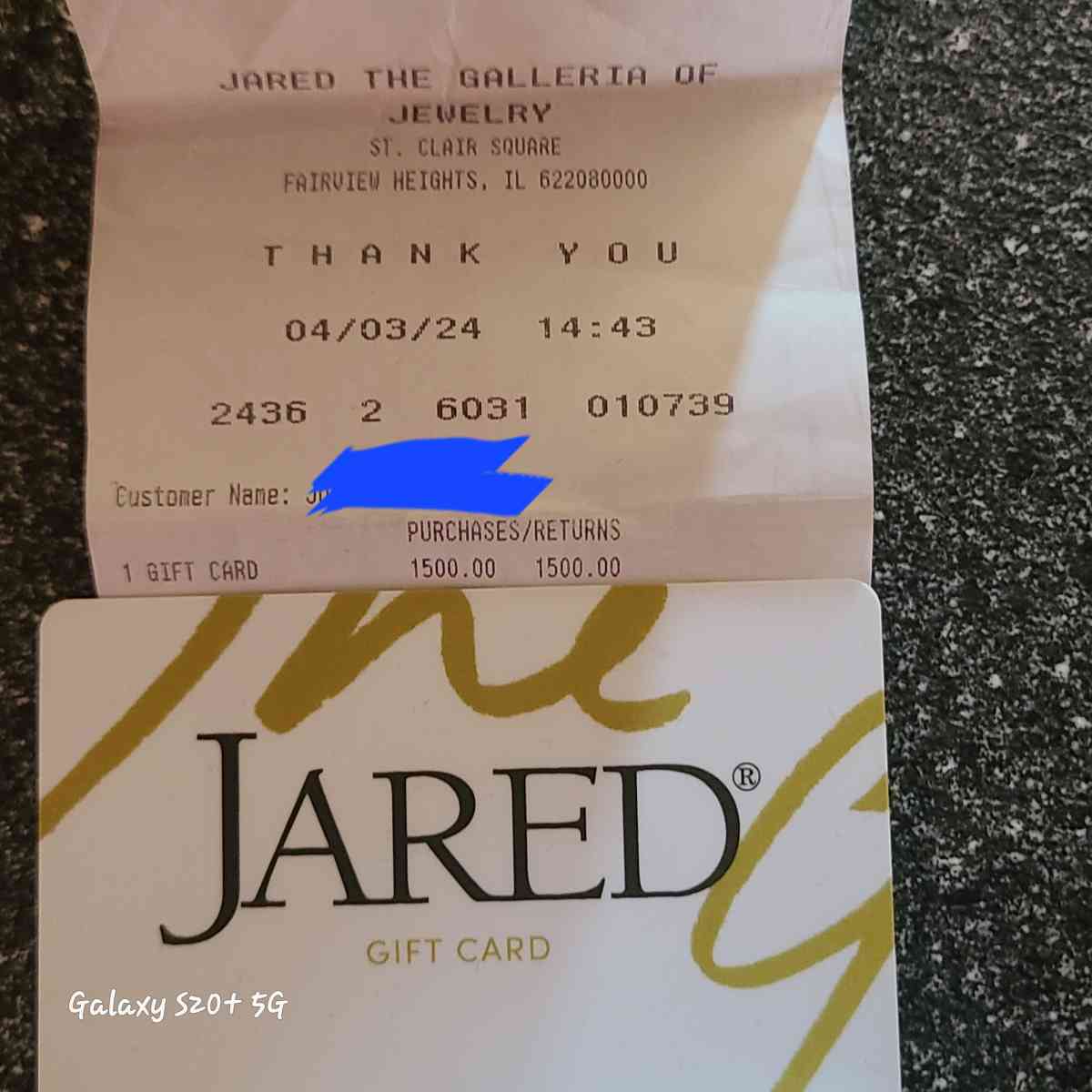 JARED GIFT CARD - Belleville, Illinois