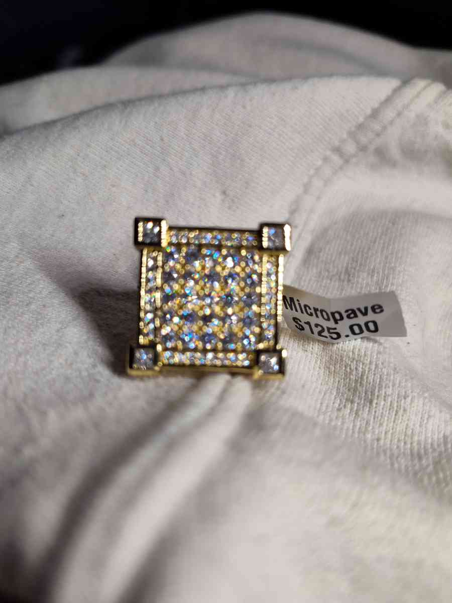 mens sz 9 14kg over 925 Sterling Silver and icy Cz