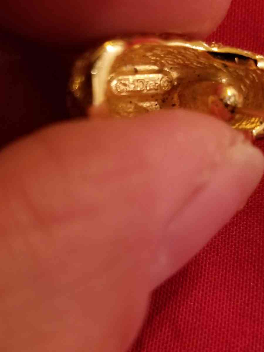 Vintage Christian Dior gold plated crystal accent earrings - Berea, Kentucky - FleaMarketBay