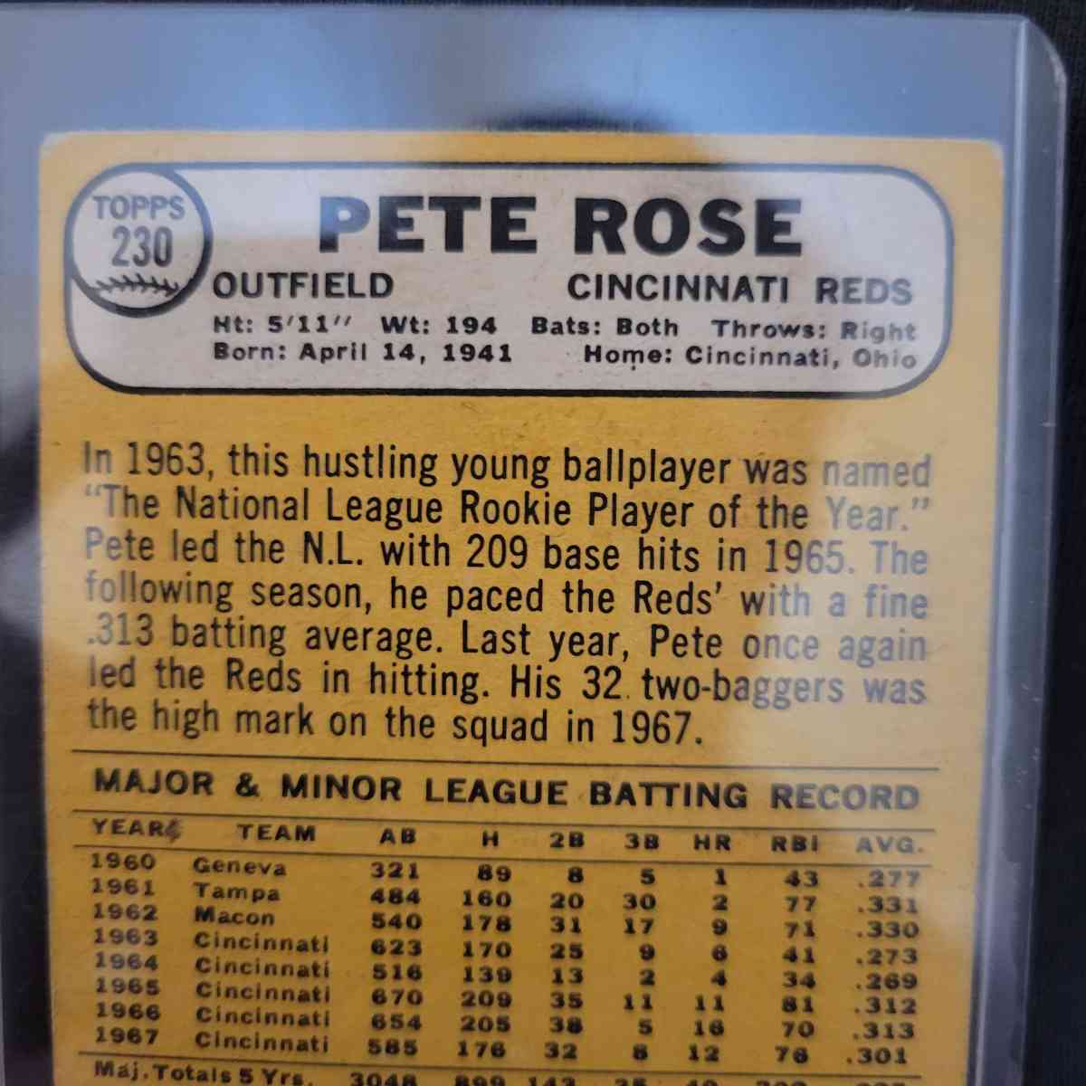 pete rose topps 1968 card - Omaha, Nebraska - FleaMarketBay