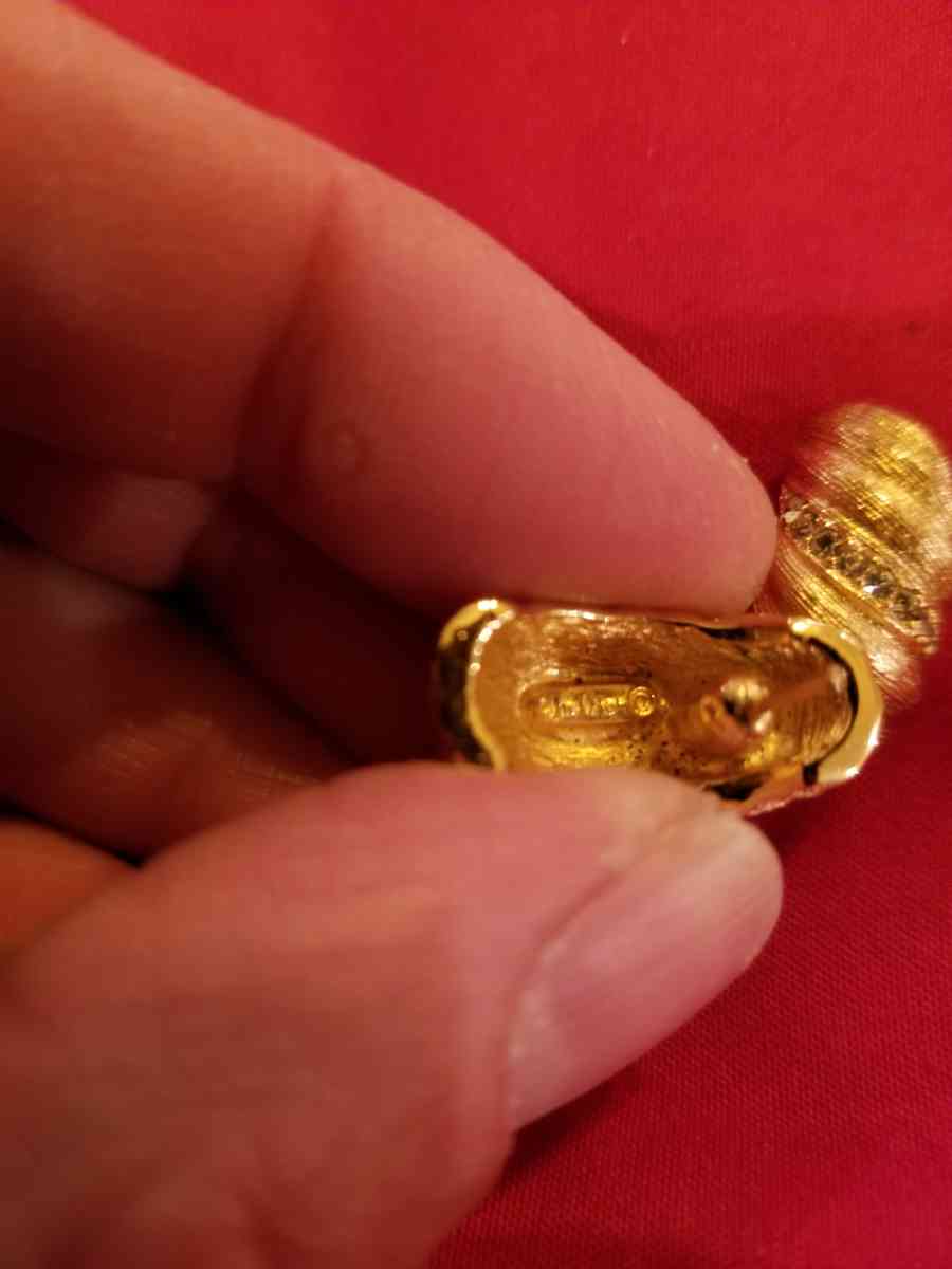 Vintage Christian Dior gold plated crystal accent earrings - Berea, Kentucky - FleaMarketBay