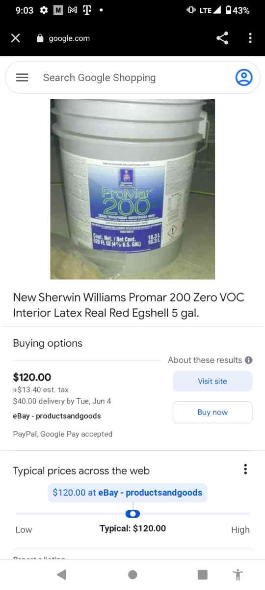 SherwinWilliams promar 200 extra White 5 gal 4 total - Oakland, California - FleaMarketBay