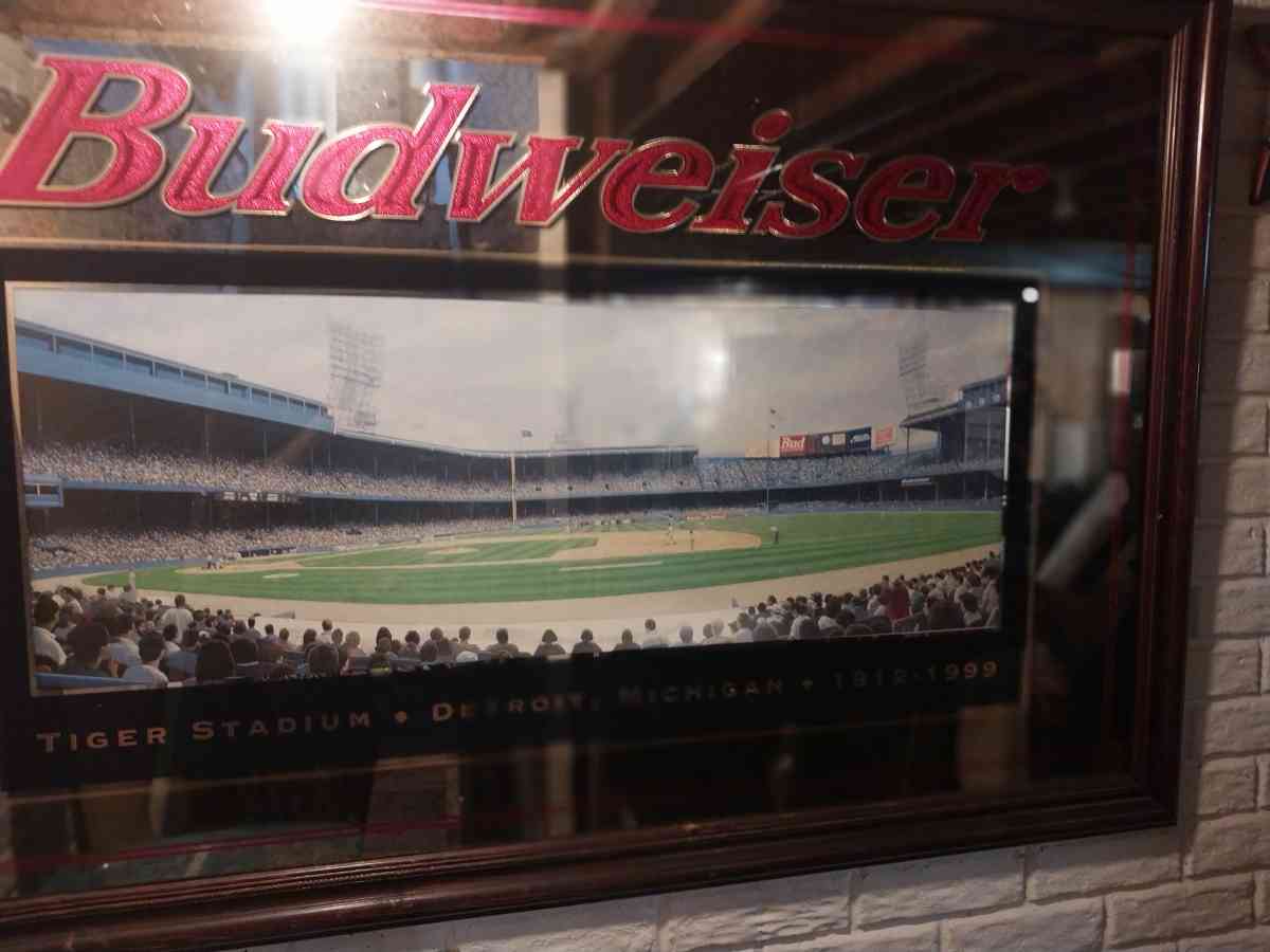 tiger stadium Detroit mi 1912 1999 Budweiser mirror - Millington, Michigan - FleaMarketBay