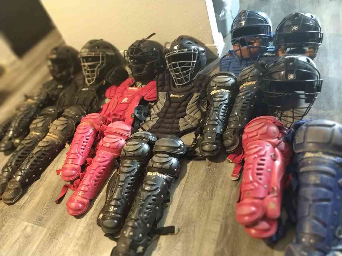 little League catcher gear baseball bats and helmets - Houston, Texas - FleaMarketBay