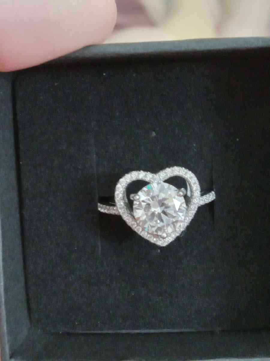 Sterling silver heart promise ring