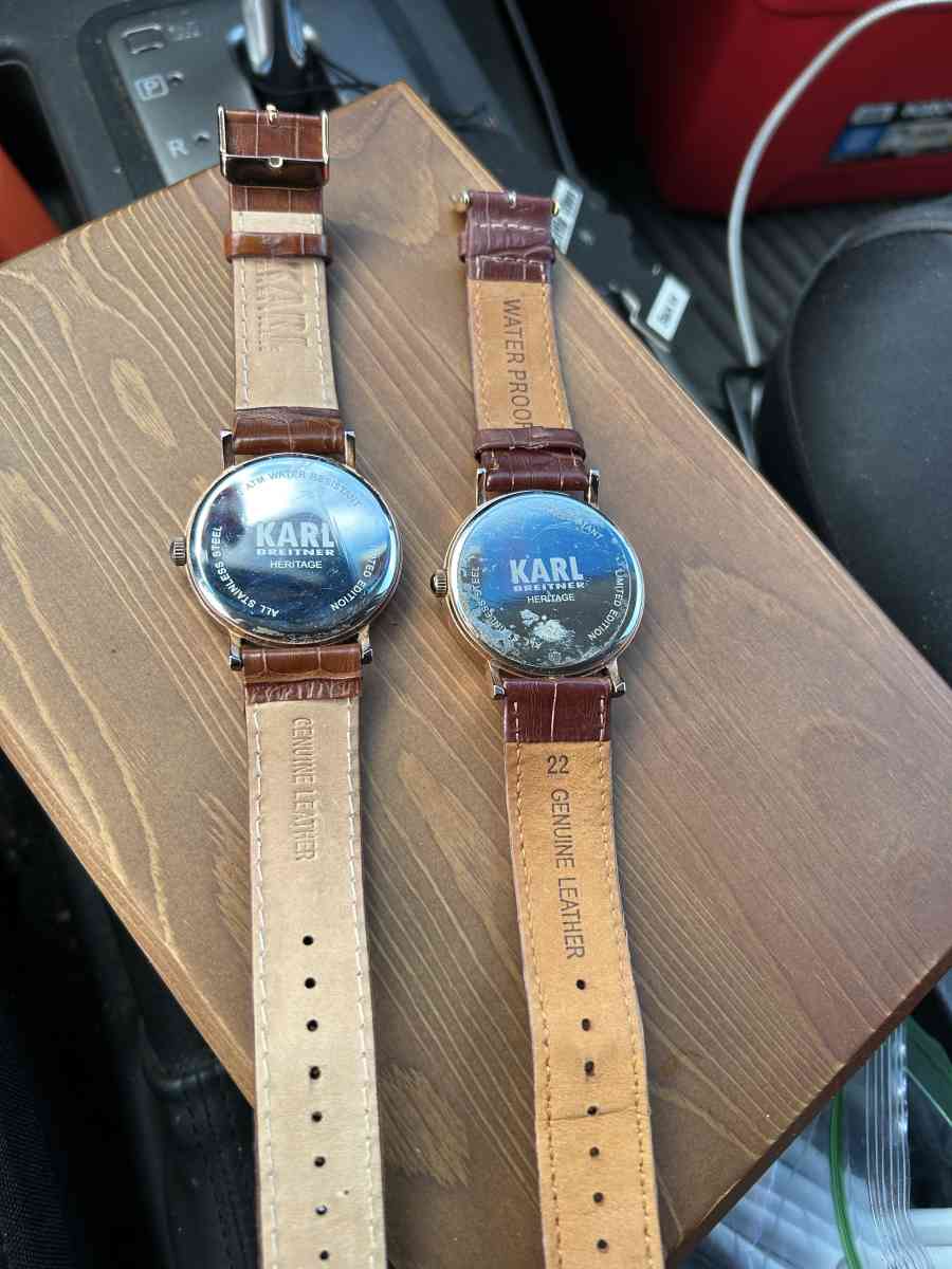 2  KARL BREITNER HERITAGE STAINLESS STEEL WATCHWATCHES NEED - Hackensack, New Jersey - FleaMarketBay