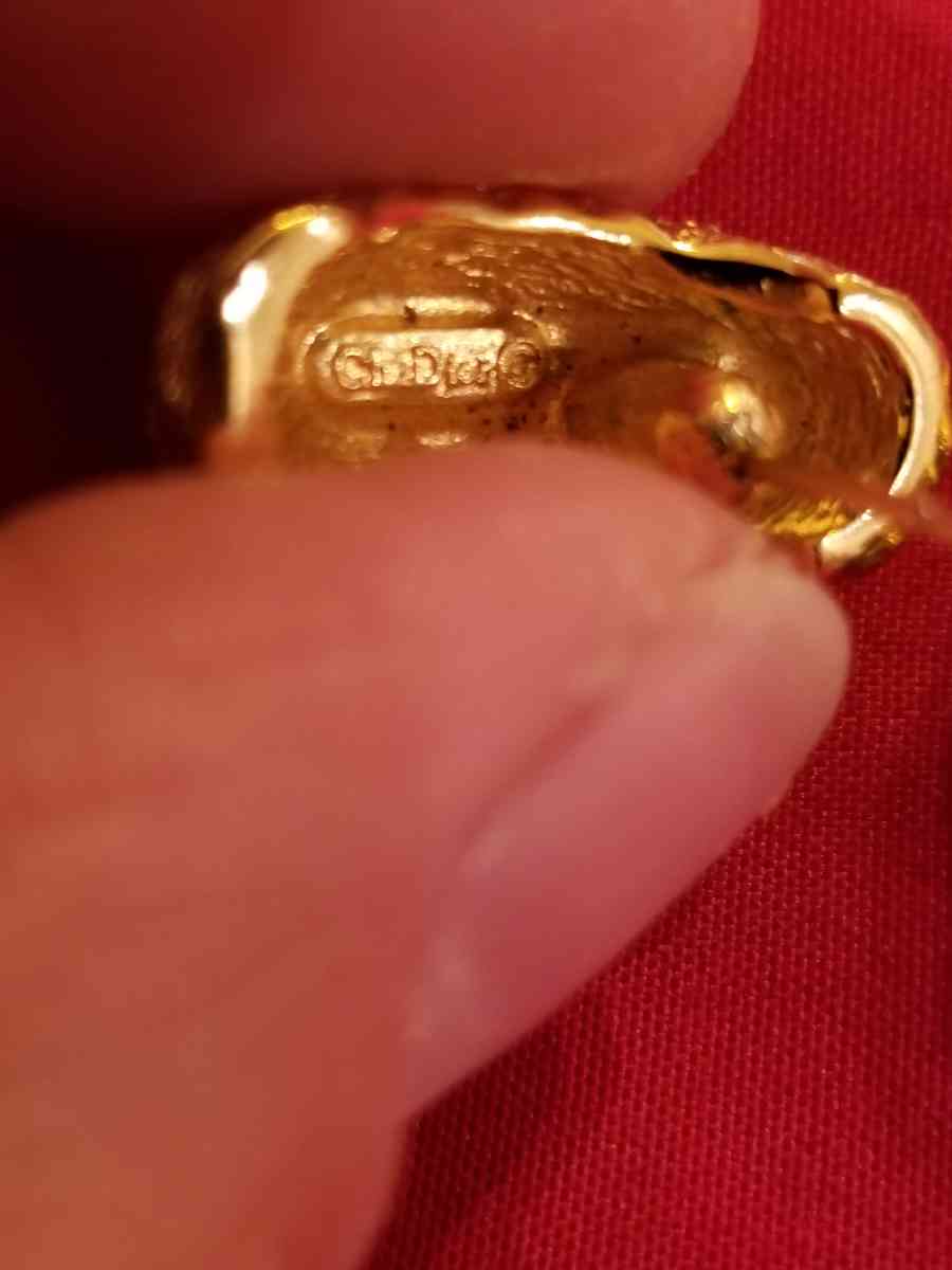 Vintage Christian Dior gold plated crystal accent earrings - Berea, Kentucky - FleaMarketBay