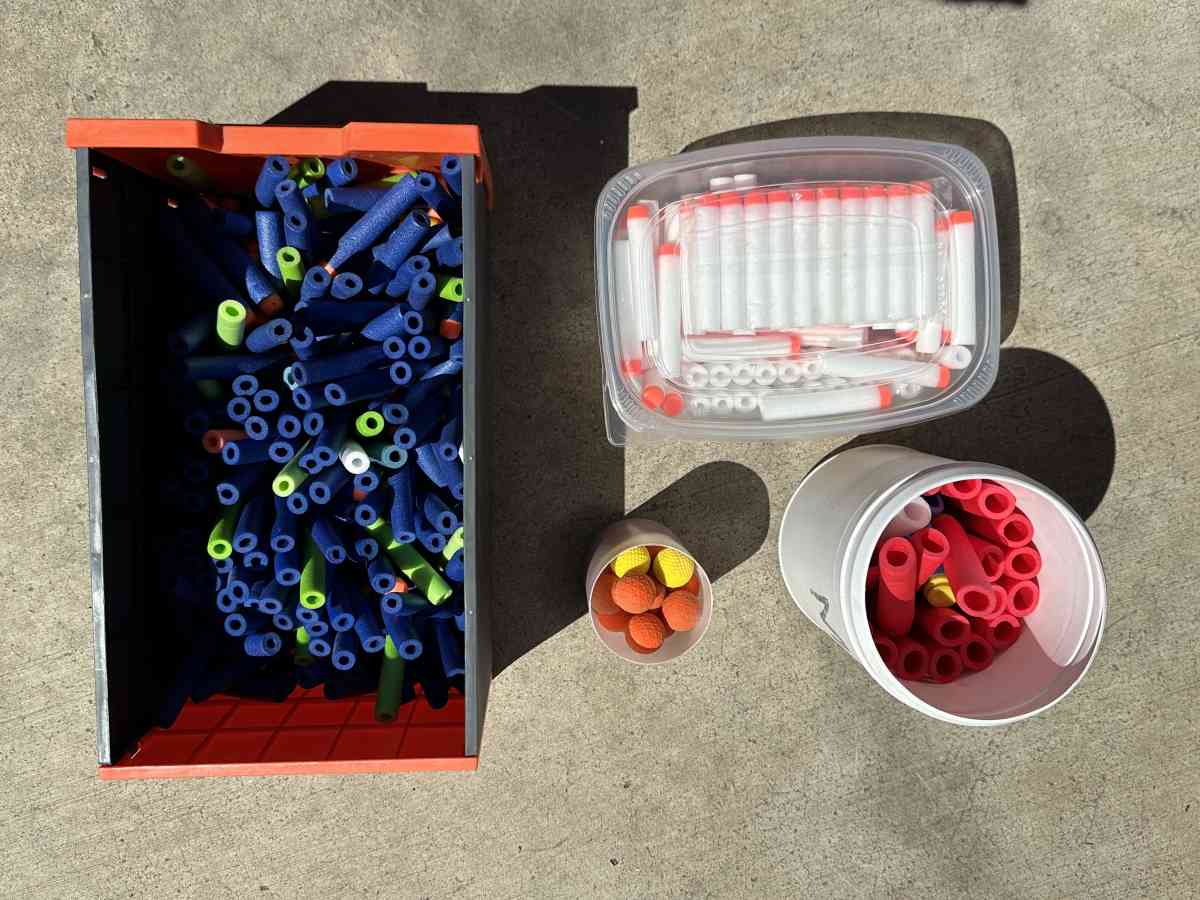 Bunch of Nerf Guns Ammo Gear and a Nerf Shelf - Medford, Oregon - FleaMarketBay