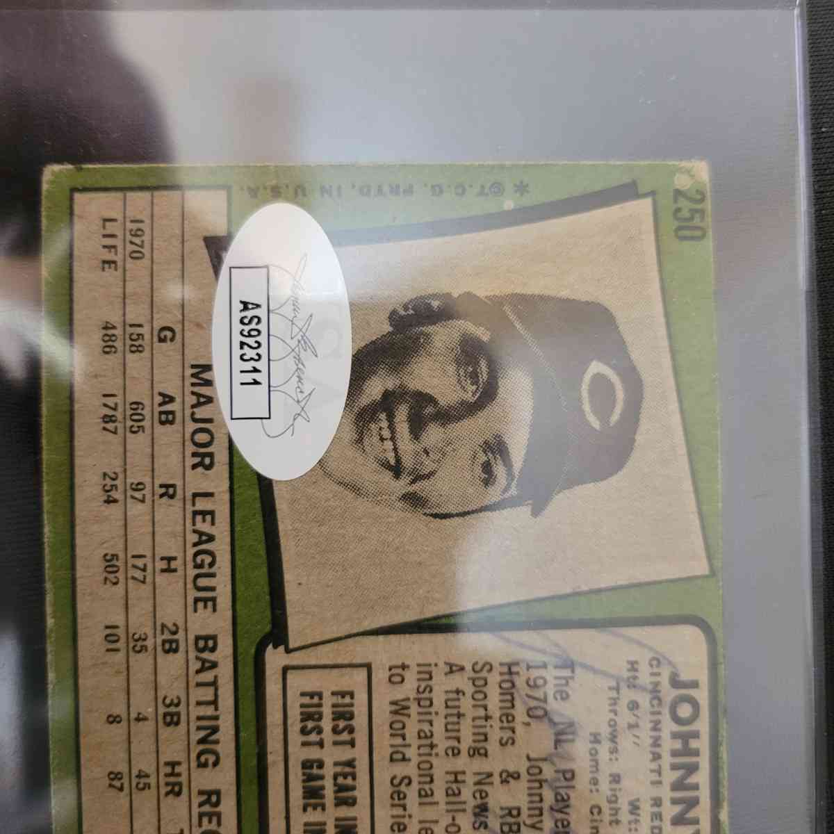 johnny bench 1971 topps card autographed - Omaha, Nebraska - FleaMarketBay