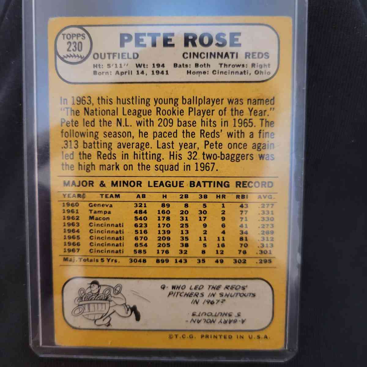 pete rose topps 1968 card - Omaha, Nebraska - FleaMarketBay