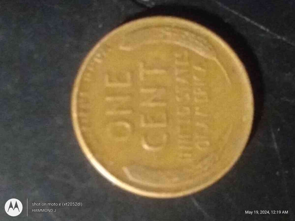 1942 No Mint Mark Wheat Penny - Houlton, Maine