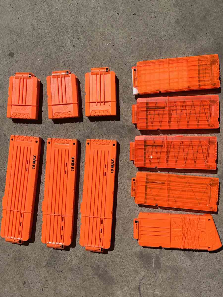 Bunch of Nerf Guns Ammo Gear and a Nerf Shelf - Medford, Oregon - FleaMarketBay