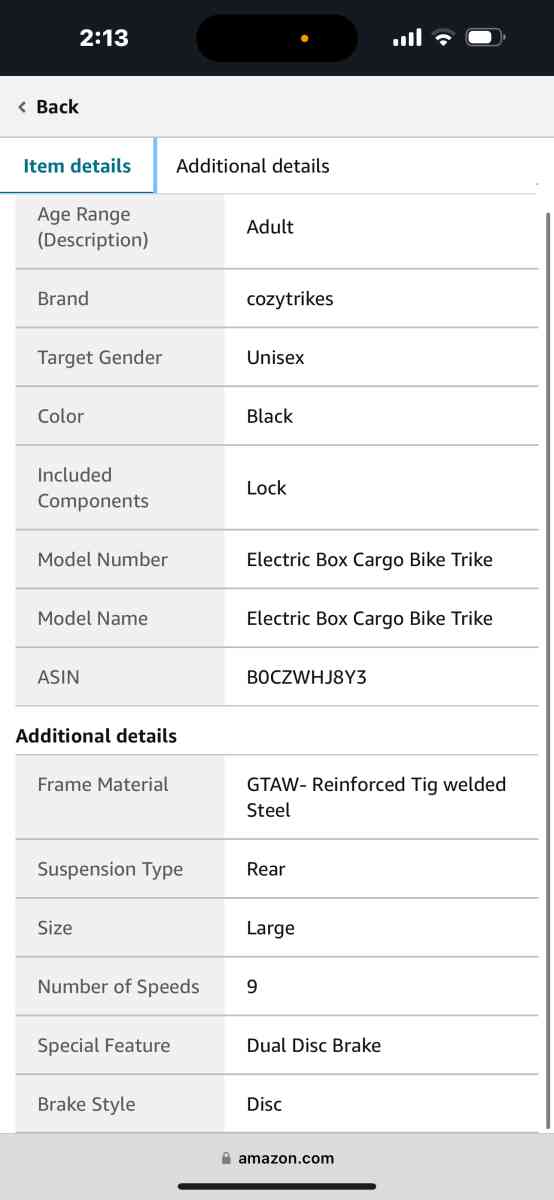 lectric Box Cargo Bike Trike  Efficient Delivery Solution - Berlin, Maryland - FleaMarketBay