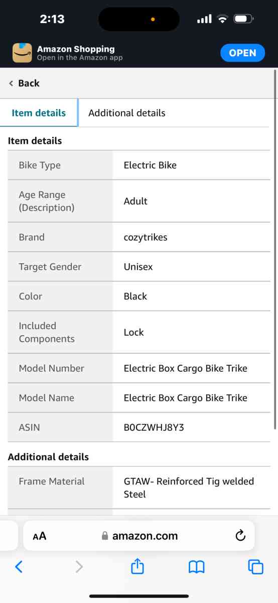 lectric Box Cargo Bike Trike  Efficient Delivery Solution - Berlin, Maryland - FleaMarketBay