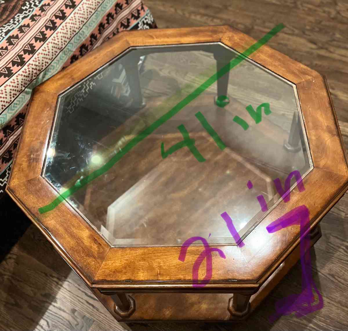 Elegant Wooden Octagon Shaped Coffee Table - Flower Mound, Texas - FleaMarketBay