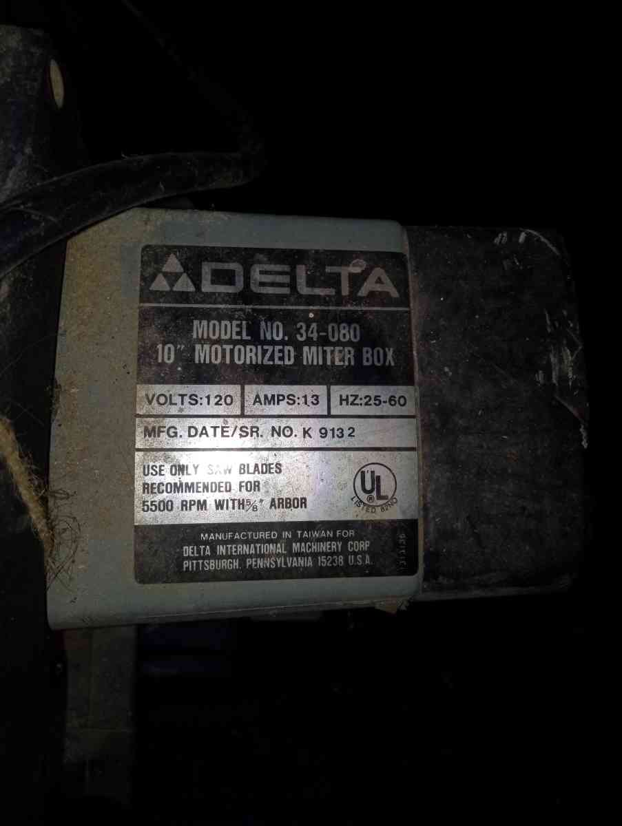 delta chop saw - Clinton Township, Michigan - FleaMarketBay