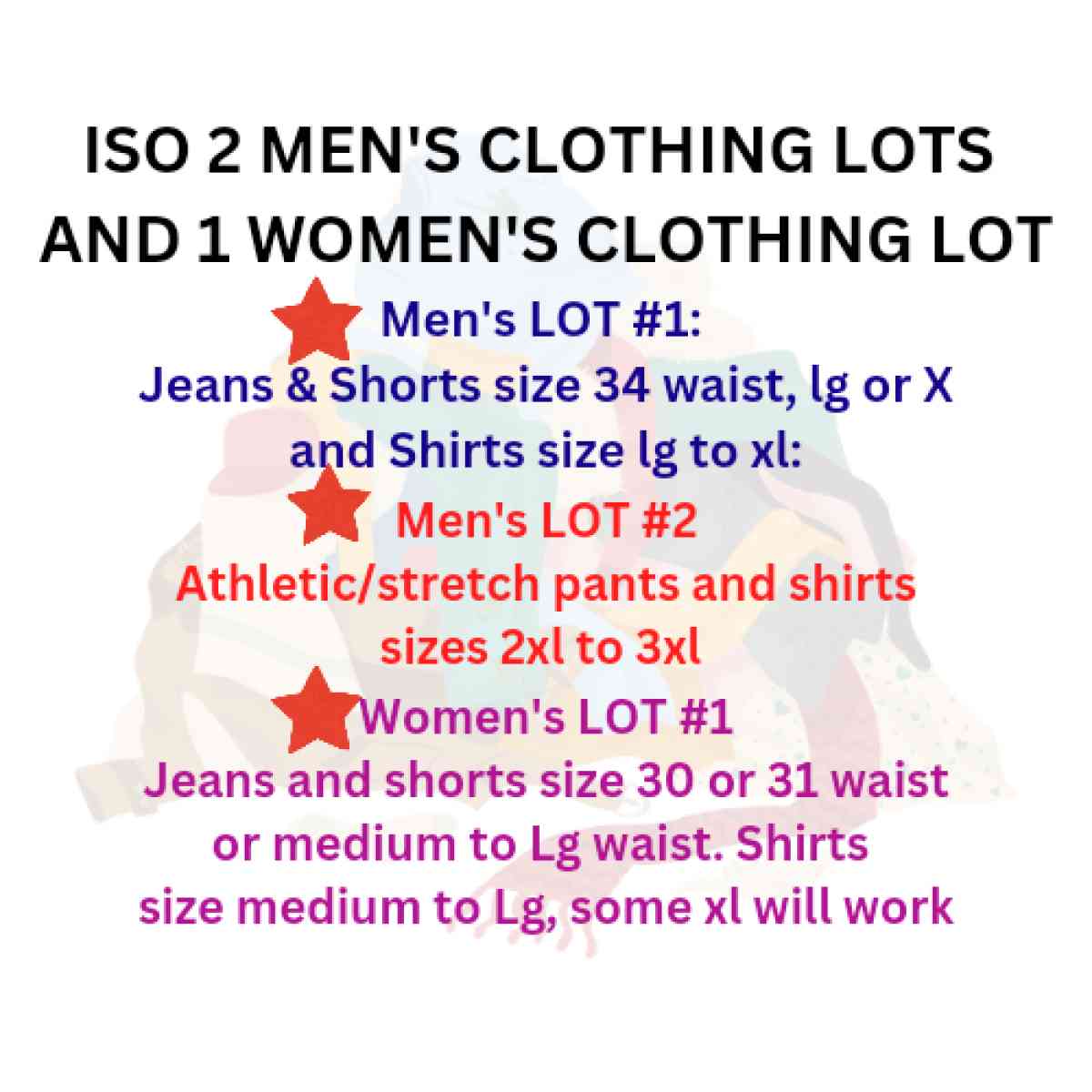 ISO 3 clothing bundles