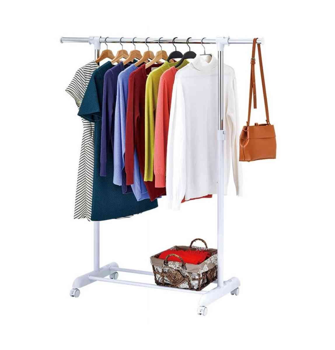 2 White Rolling Racks - Washington Navy Yard, District of Columbia - FleaMarketBay