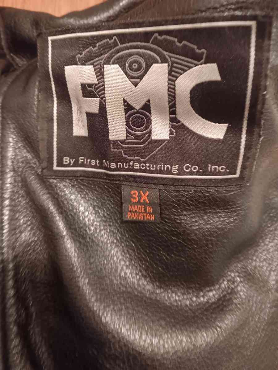 XXL tall Harley Davidson leather jacket with chaps helmet - Auburn, Alabama - FleaMarketBay