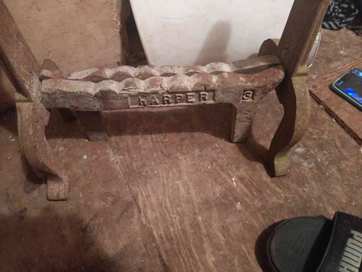 antique Harper Cast iron Andirons - Opelousas, Louisiana - FleaMarketBay