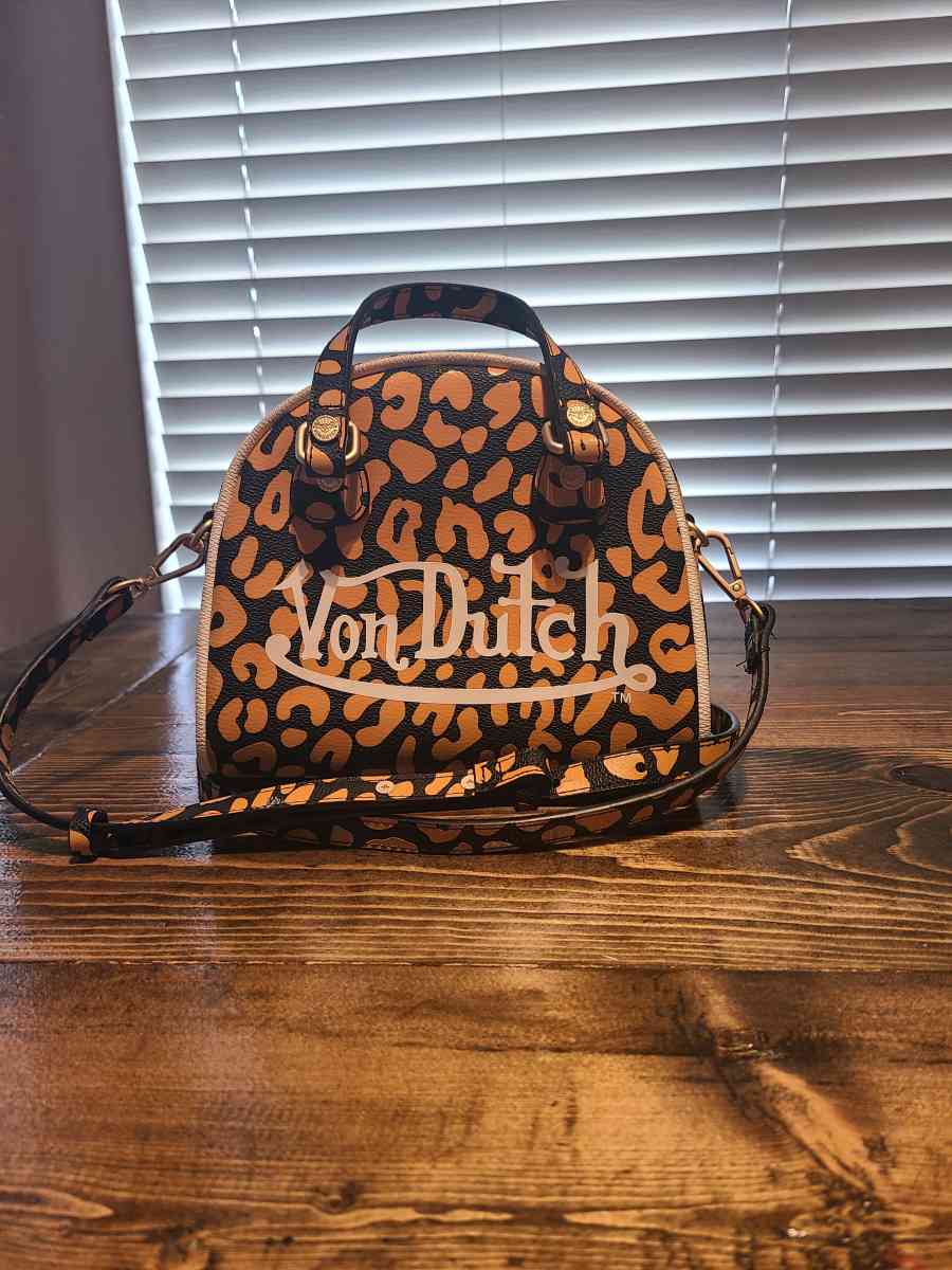 Von Dutch Bowling Bag Style Orange Cheetah Purse - Henderson, Nevada