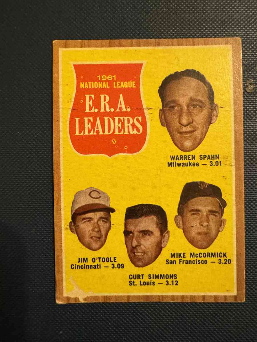 1961 National League ERA Leaders Baseball Card - Portland, Texas