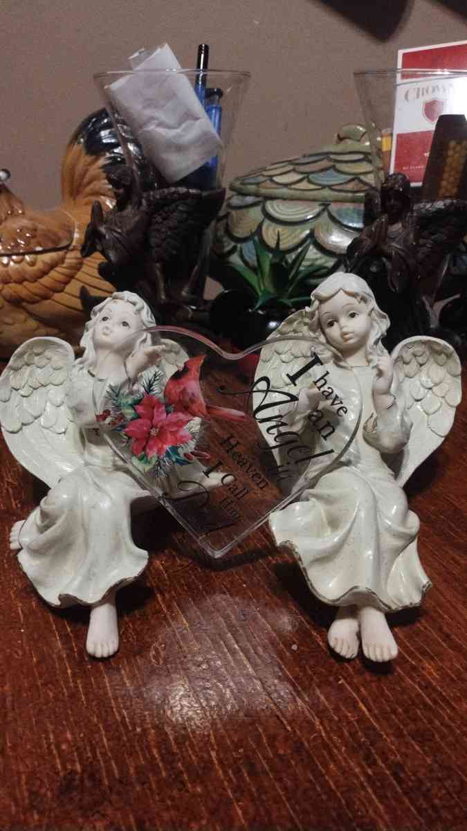2paair angel with clear heart - Abilene, Texas