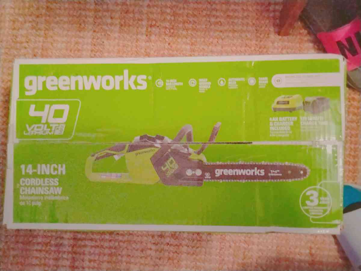 green works 14linch cordless chainsaw - Seattle, Washington - FleaMarketBay