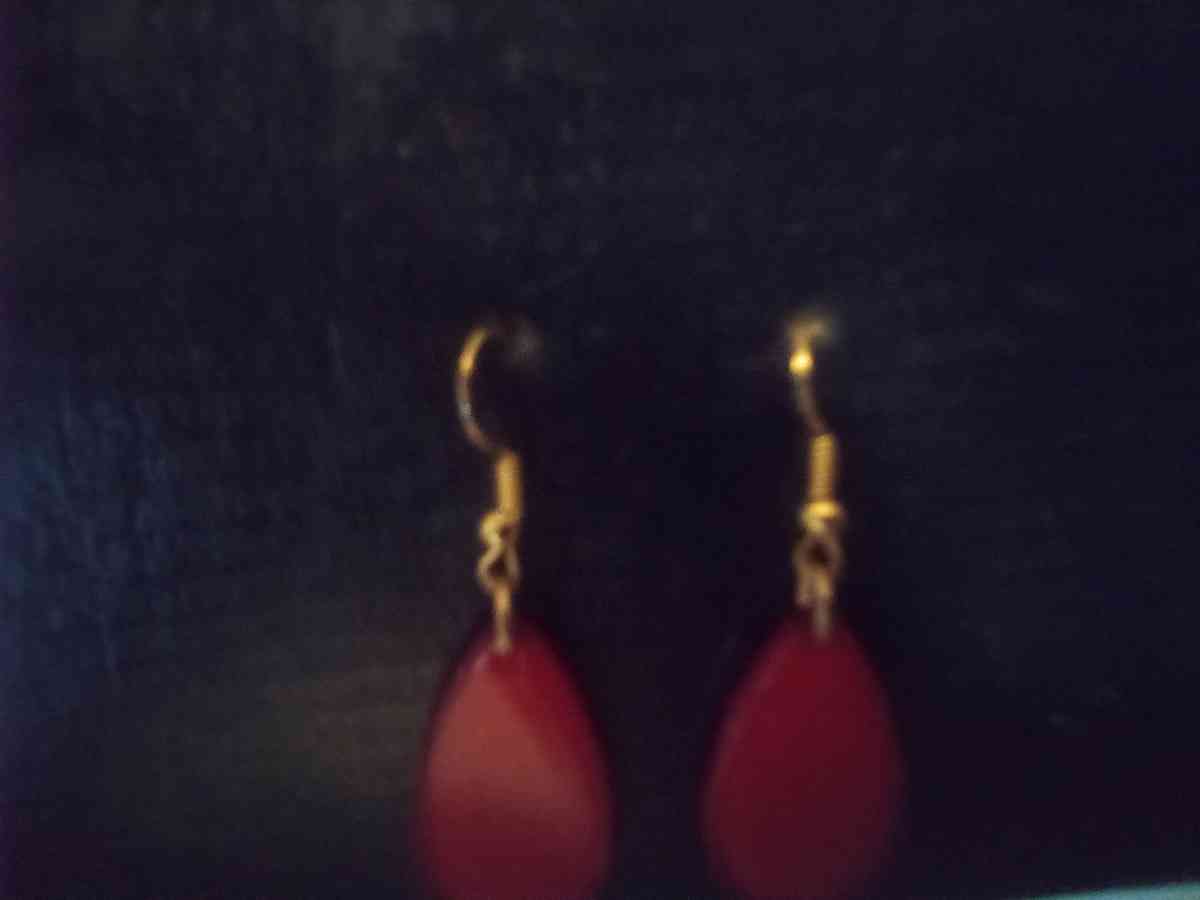 Orange hanging teardroped  gold earrings - Jacksonville, Florida