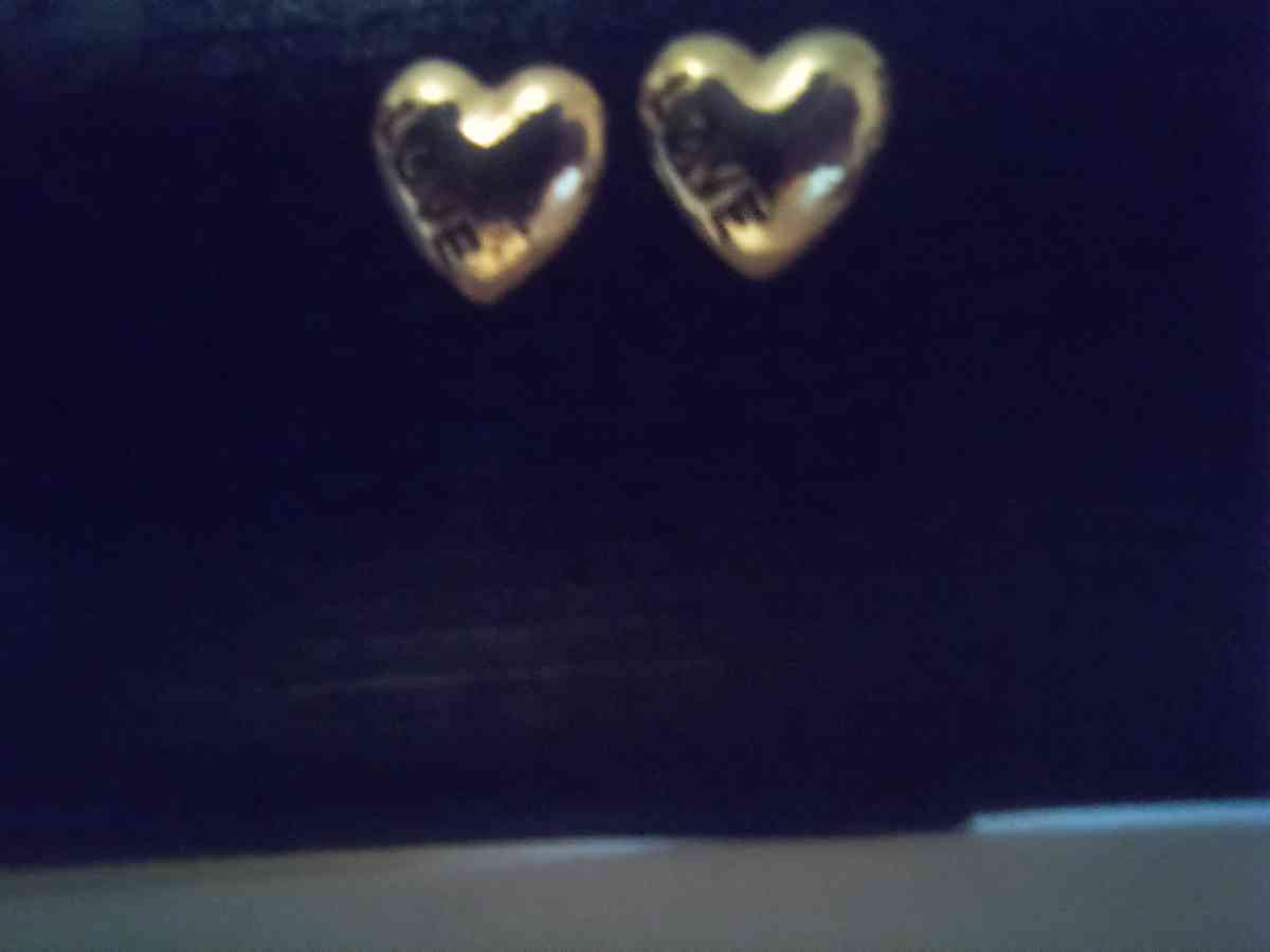 eartshape gold earrings with love written inside - Jacksonville, Florida