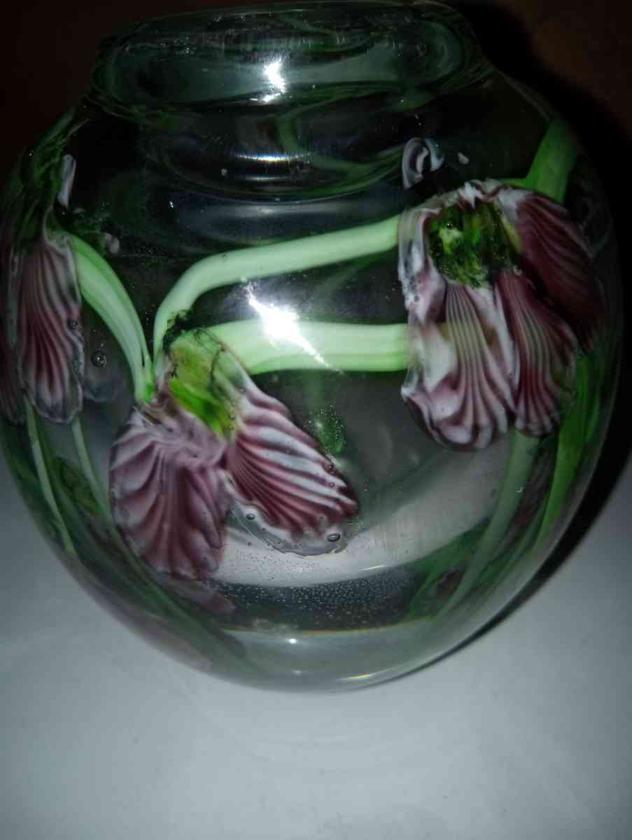 Vintage thick glass vase - Green Lake, Wisconsin