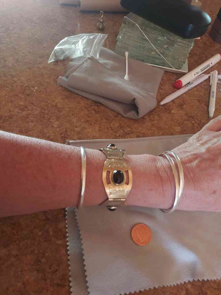 stamped onyx panel bracelet - Albuquerque, New Mexico - FleaMarketBay