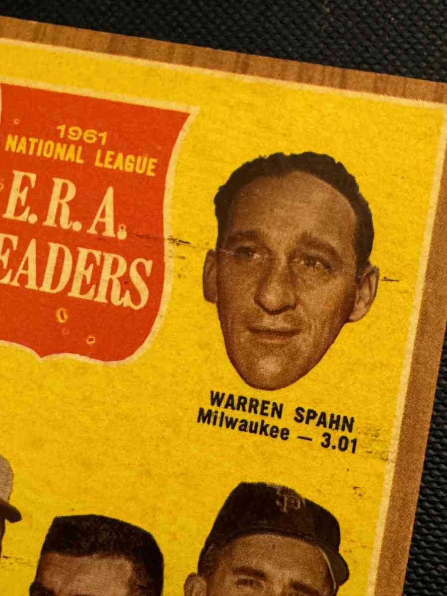 1961 National League ERA Leaders Baseball Card - Portland, Texas - FleaMarketBay