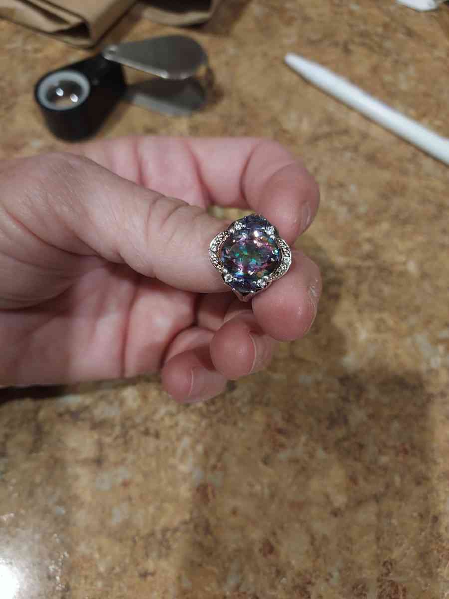 Tanzanite accented mystic topaz 925 silver ring - Albuquerque, New Mexico - FleaMarketBay