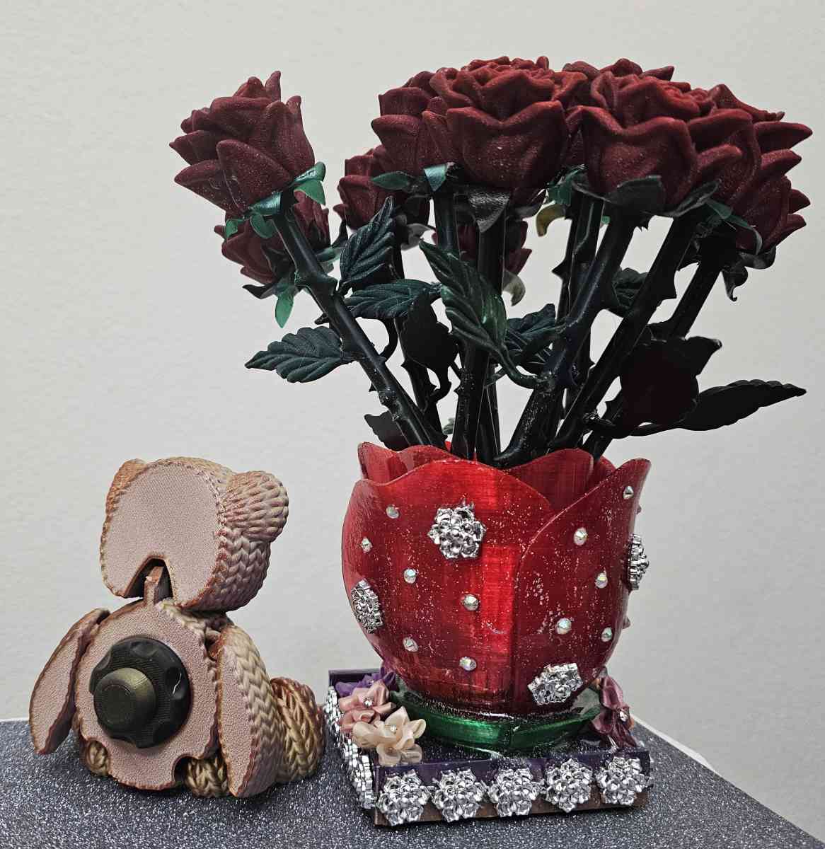 3D printed handmade holder with 3D printed bear - Las Vegas, Nevada - FleaMarketBay