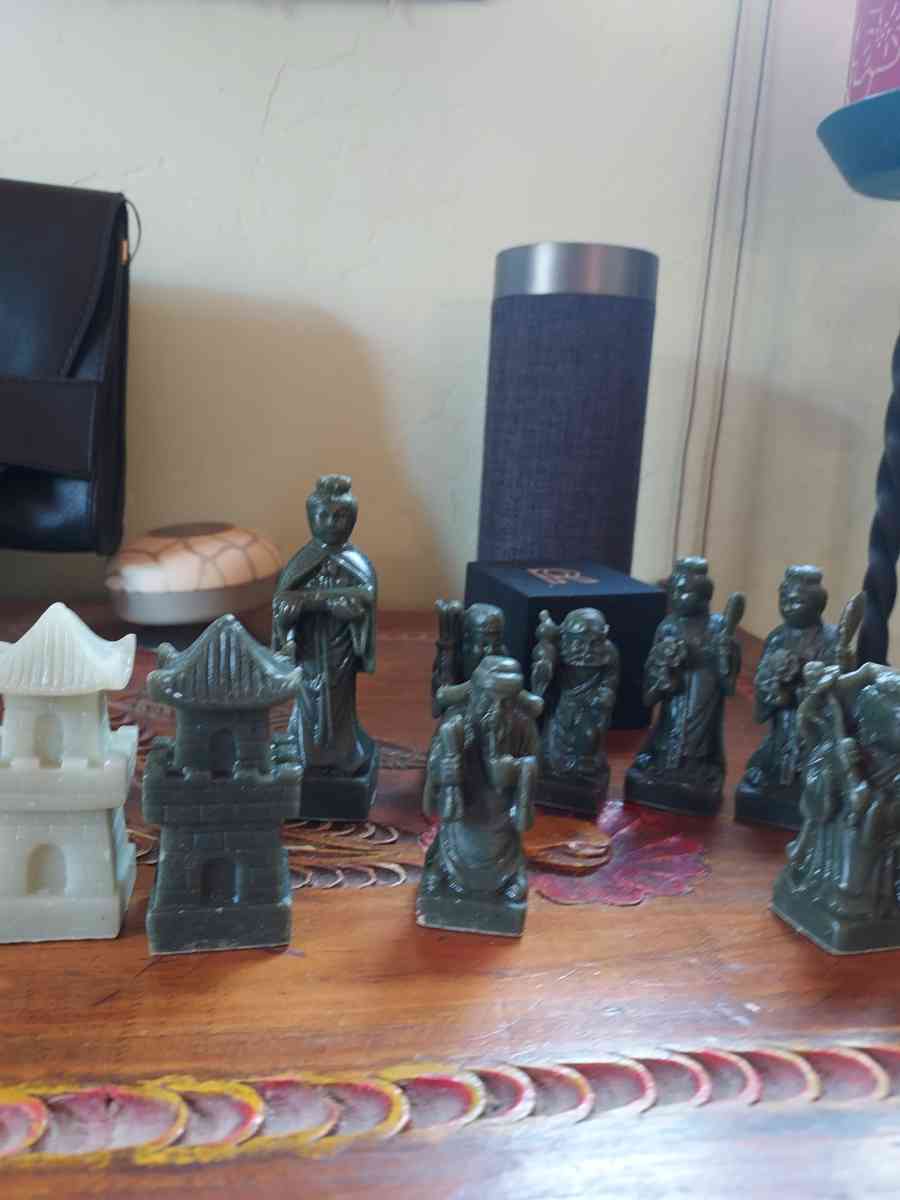 Chess pieces 32 soapstone handcrafted OLD PAMPERED - Albuquerque, New Mexico - FleaMarketBay