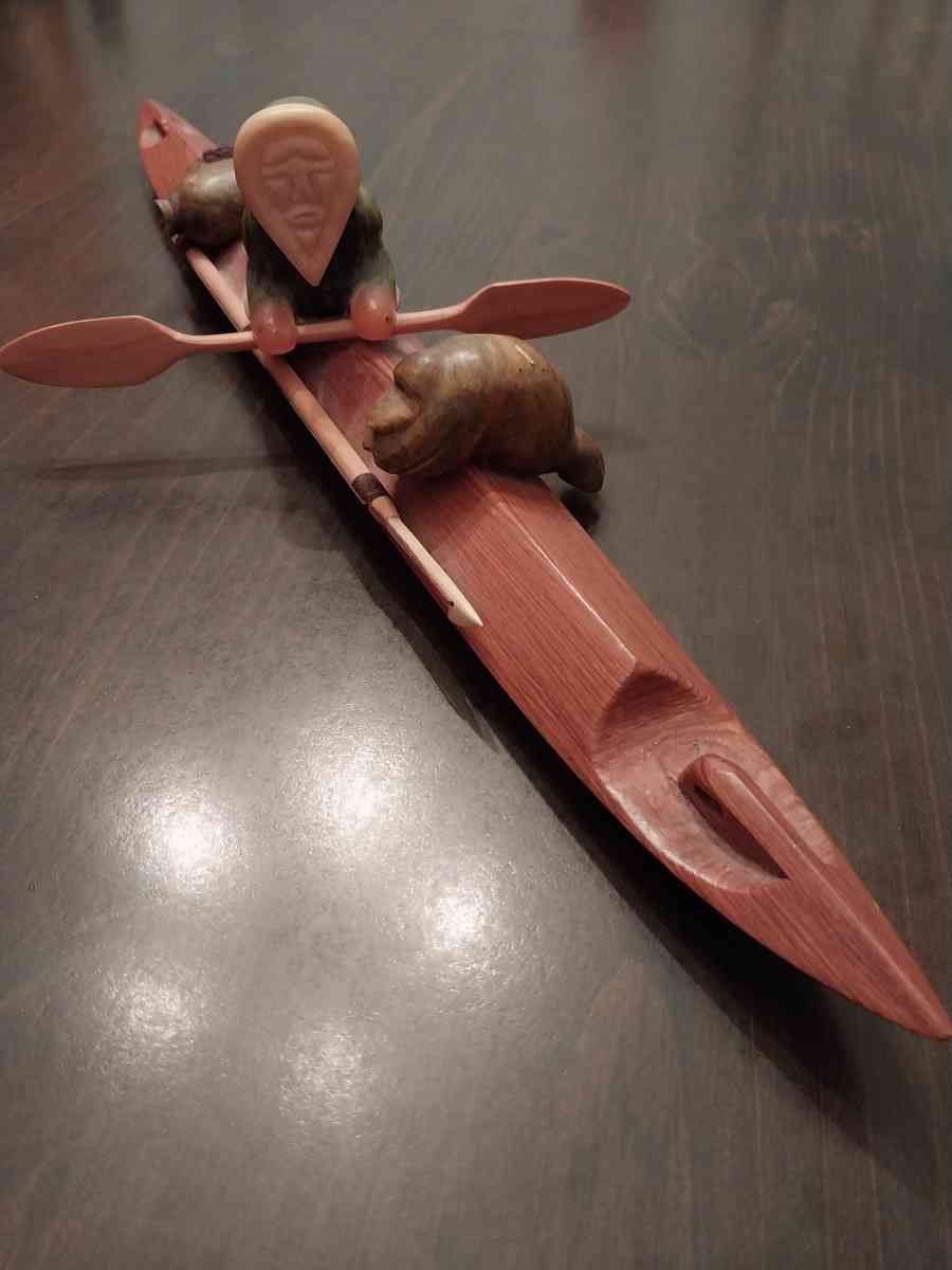 Native Alaskan Artist Carving Stone Wood Robert Johnson - Portland, Oregon - FleaMarketBay