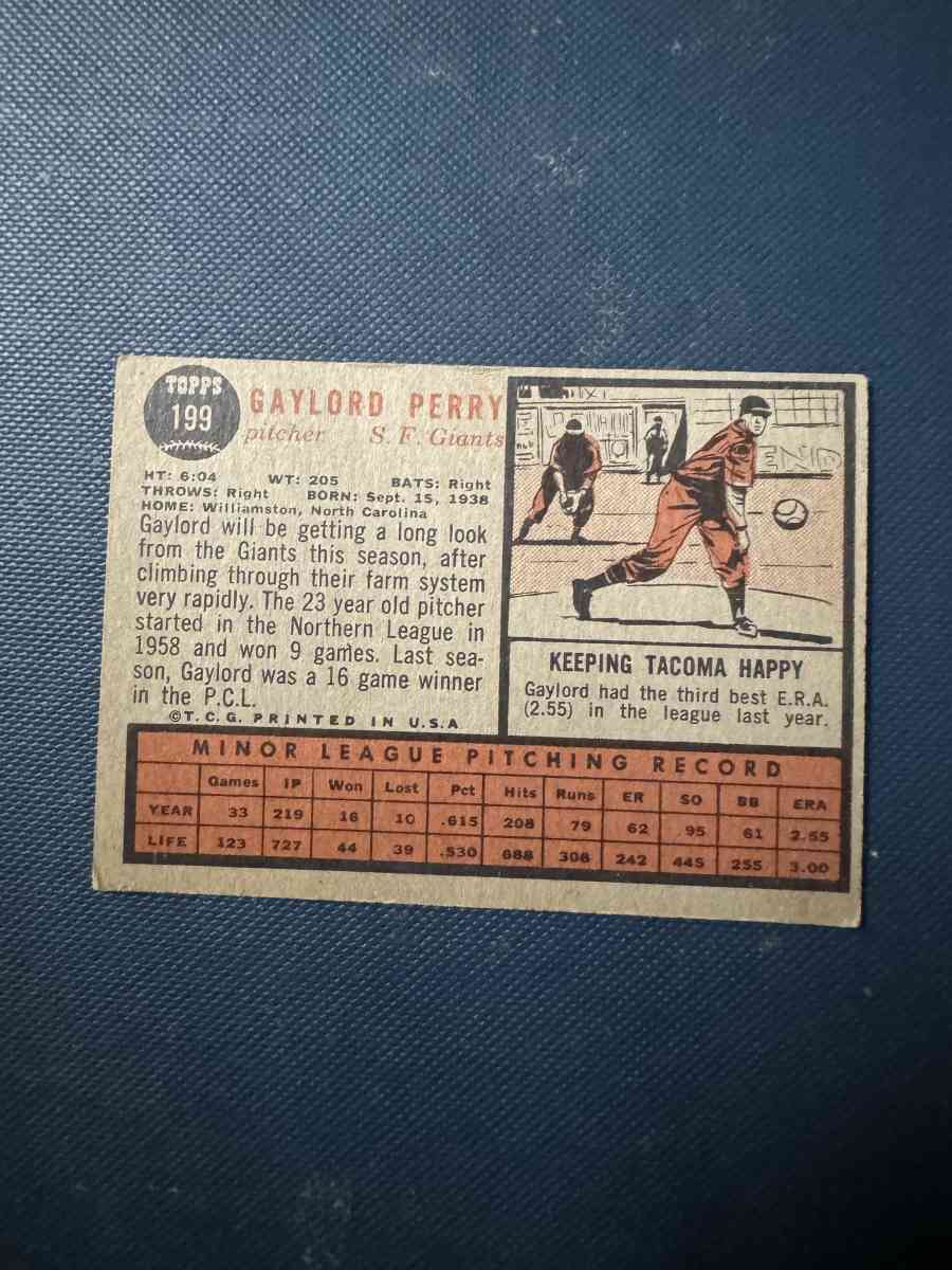 Gaylord Perry Baseball Card Topps 199 - Portland, Texas - FleaMarketBay