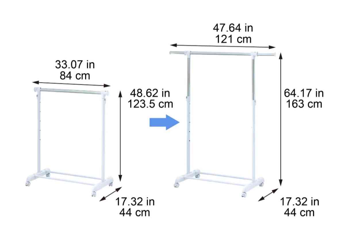 2 White Rolling Racks - Washington Navy Yard, District of Columbia - FleaMarketBay