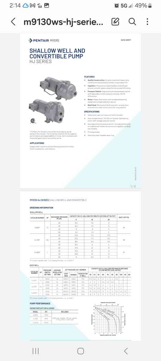 Myers ejecto convertible jet pump - Middleburg, Florida - FleaMarketBay